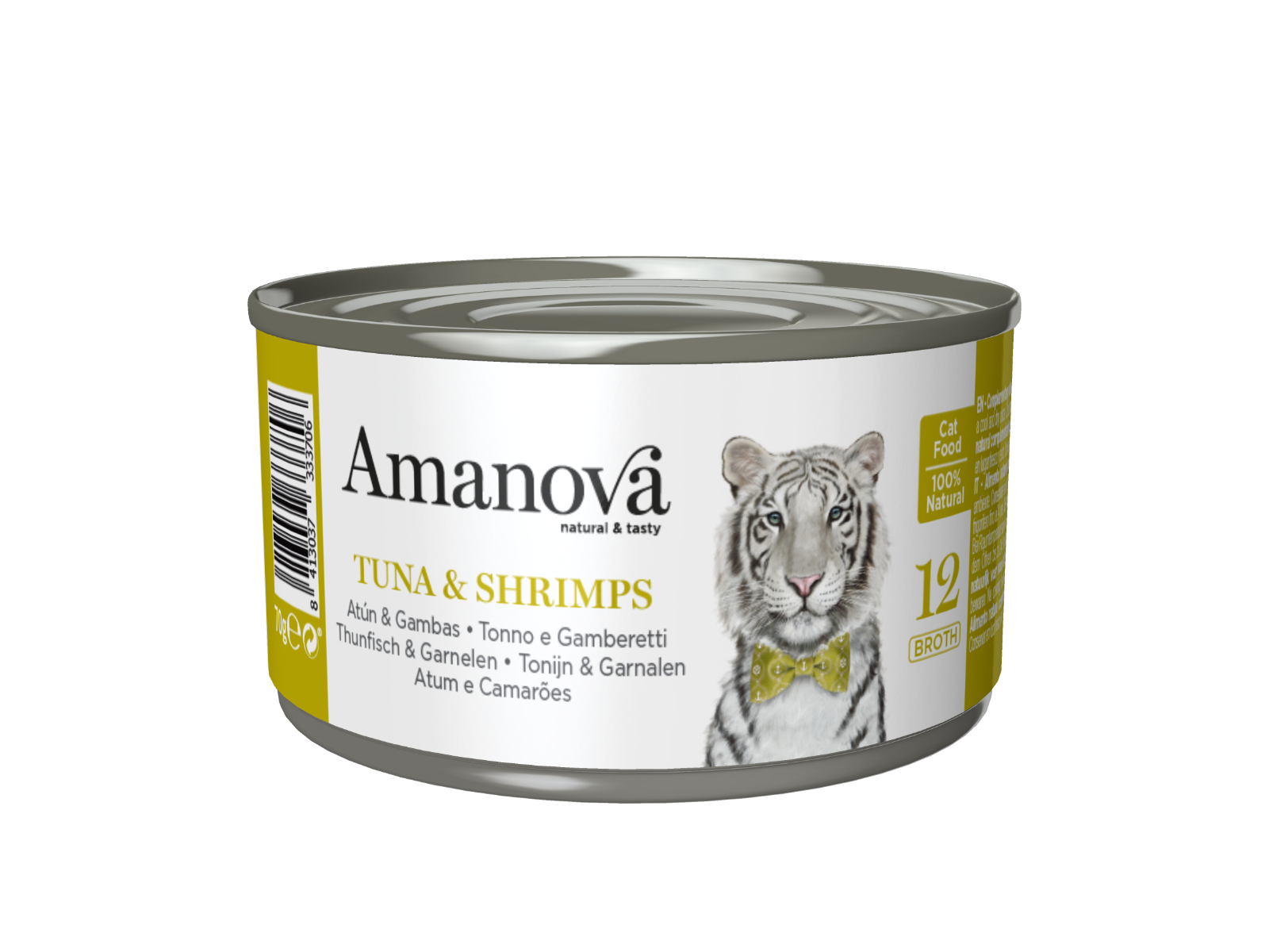 Amanova Cat Adult Tuna&Shrimps in Bouillon Can 70 gram