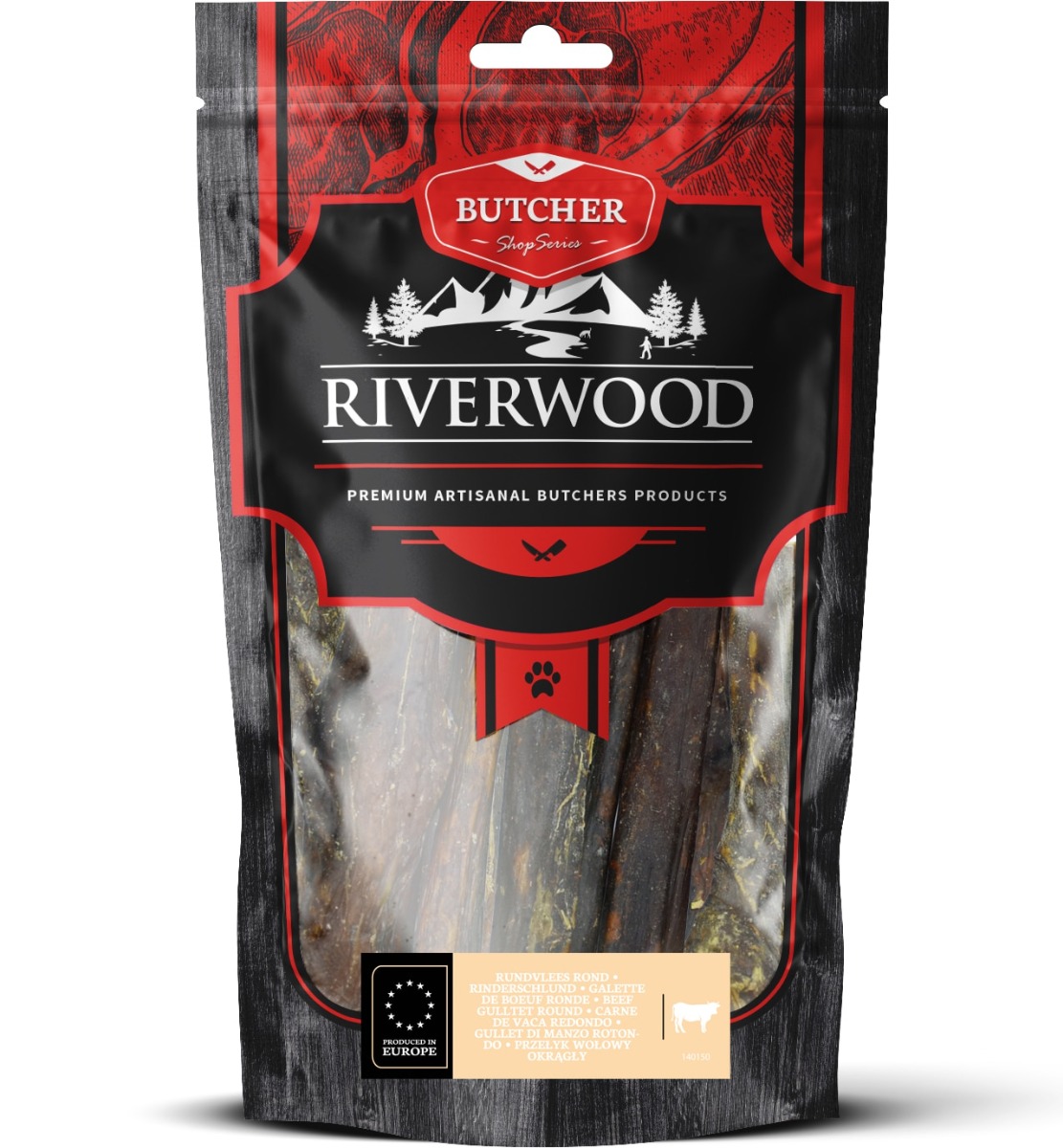 Riverwood hondensnack Butchers Beef Gullet Round 150 gram