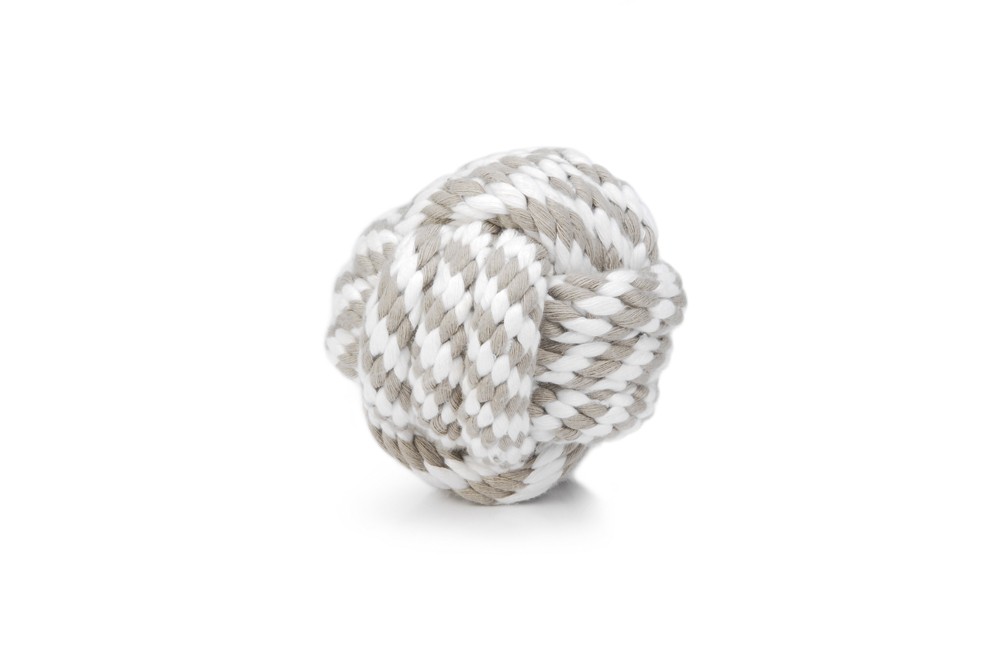 Beeztees touwbal grijs/beige 10 cm