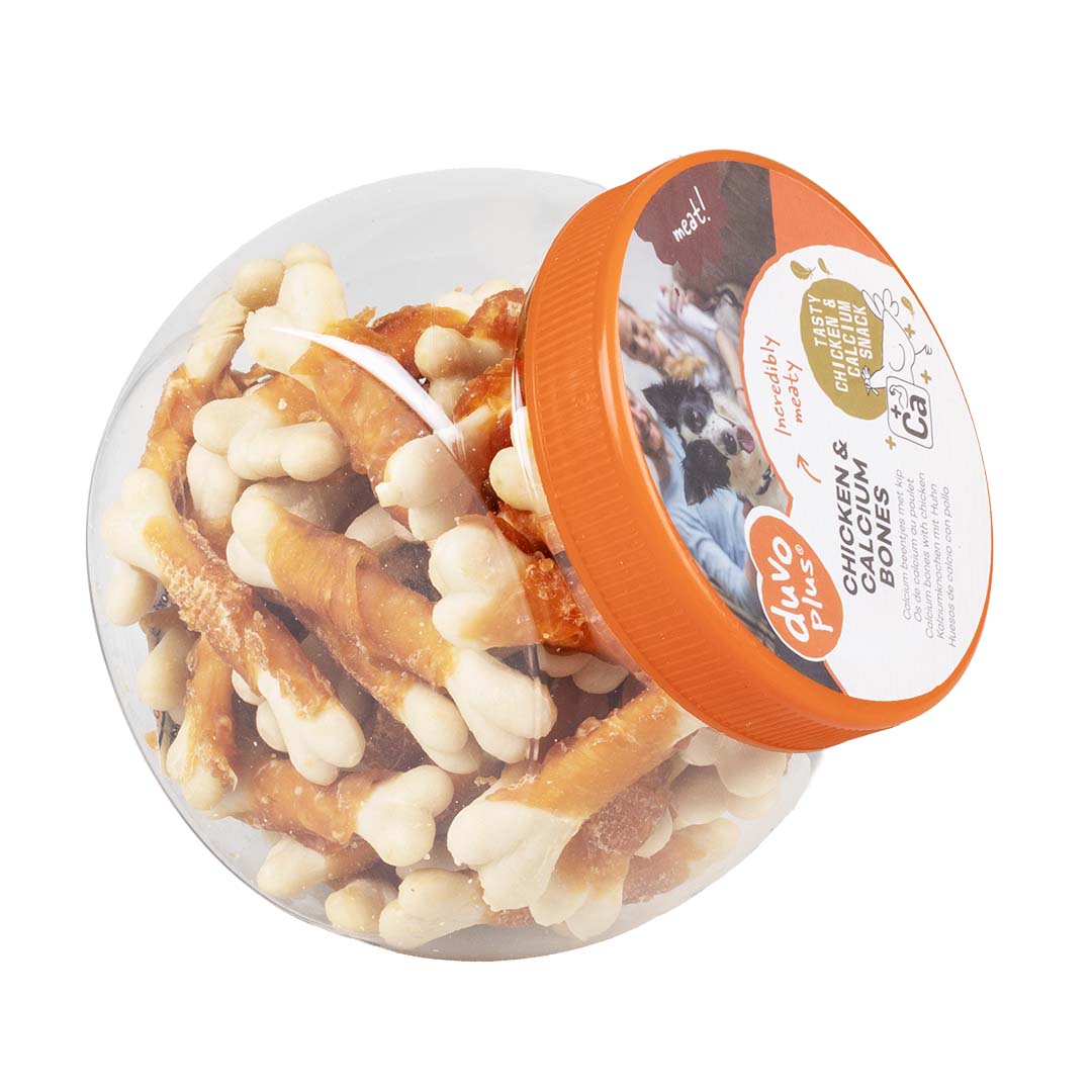Duvo Meat! Hondensnack Kip- en Calcium botjes 500 gram