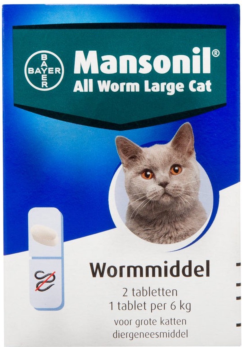 Mansonil All Worm Cat Large Ellipsoid 2 tabletten