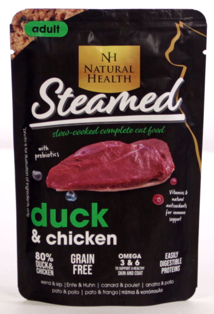 Natural Health Steamed Adult Grain Free Duck&Chicken Pouch 85 gram