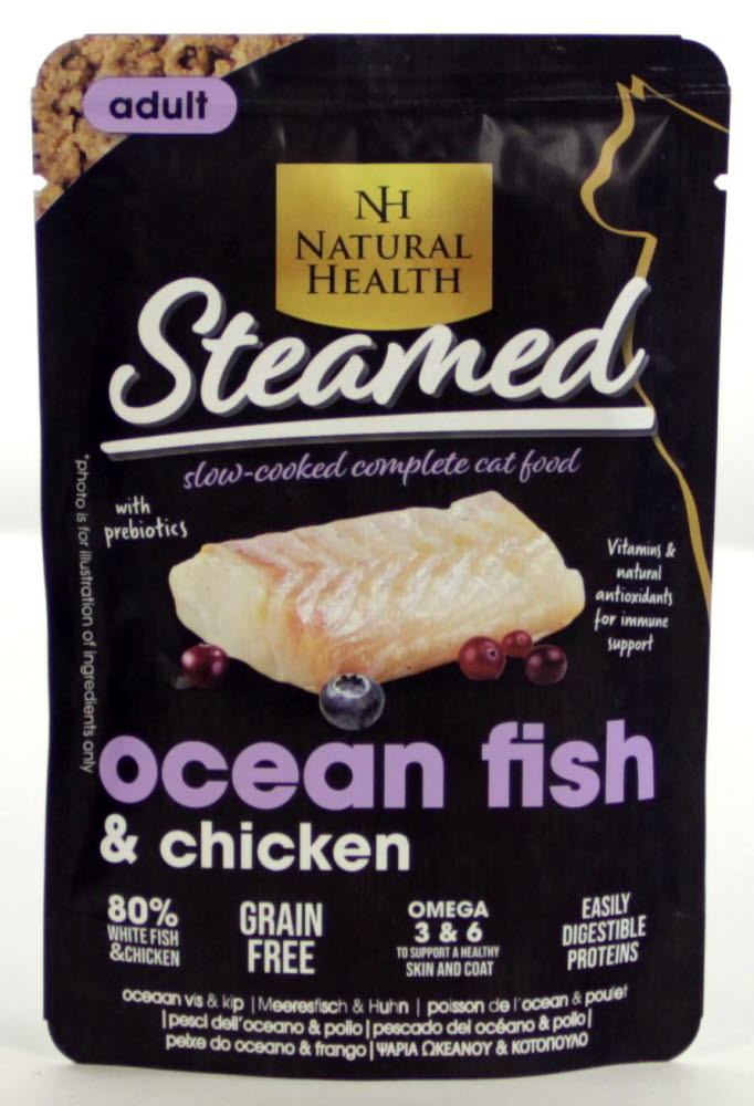Natural Health Steamed Adult Grain Free Ocean Fish&Chicken Pouch 85 gram