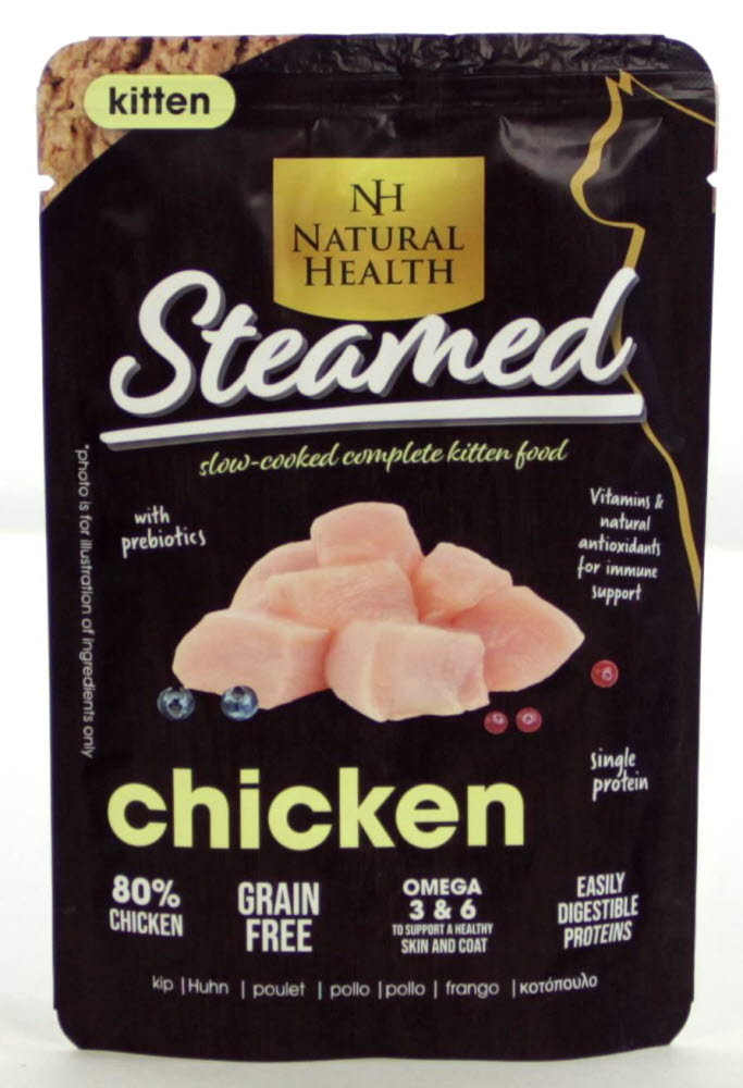Natural Health Steamed Kitten Grain Free Chicken Pouch 85 gram