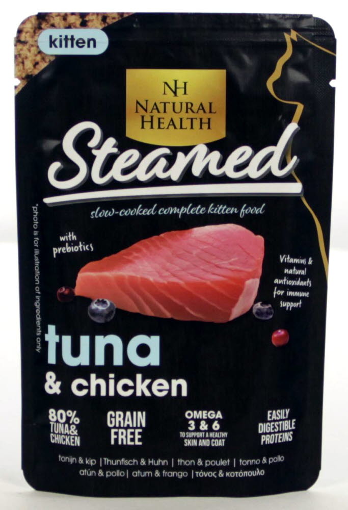 Natural Health Steamed Kitten Grain Free Tuna&Chicken Pouch 85 gram