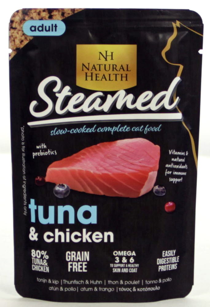 Natural Health Steamed Adult Grain Free Tuna&Chicken Pouch 85 gram