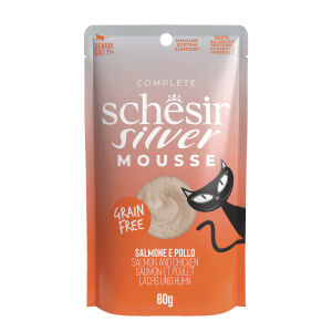 Schesir Silver Kat Senior Pouch Mousse Zalm 80 gram