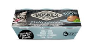 Voskes Kattenvoer Jelly Cups Tonijn, Zalm&Krab 6 x 25 gram