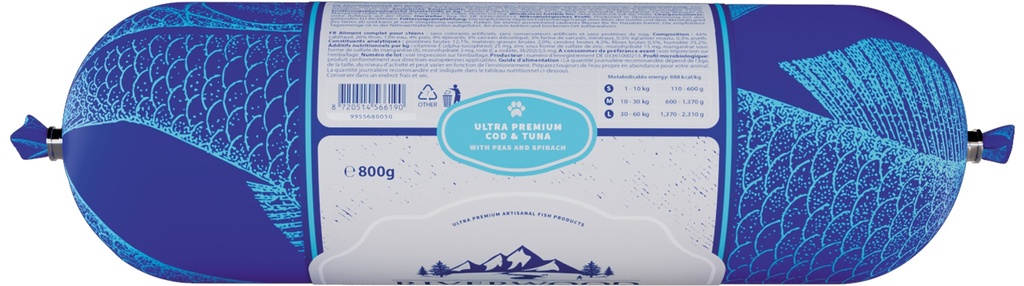 Riverwood Grainfree Cod & Tuna Sausage 800 gram