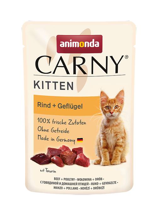 Animonda Carny Kattenvoer Pouch Kitten Rund en Gevogelte 85 gram