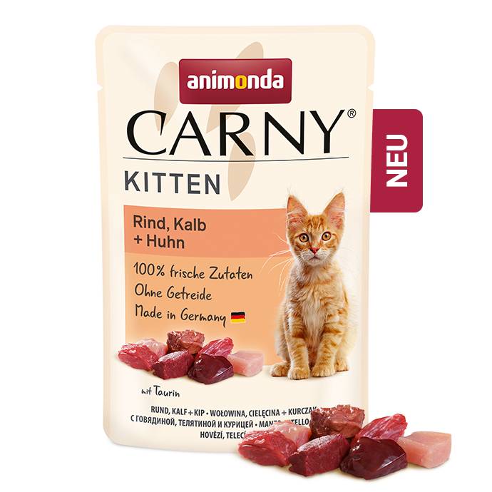 Animonda Carny Kattenvoer Pouch Kitten Rund/Kalf en Kip 85 gram
