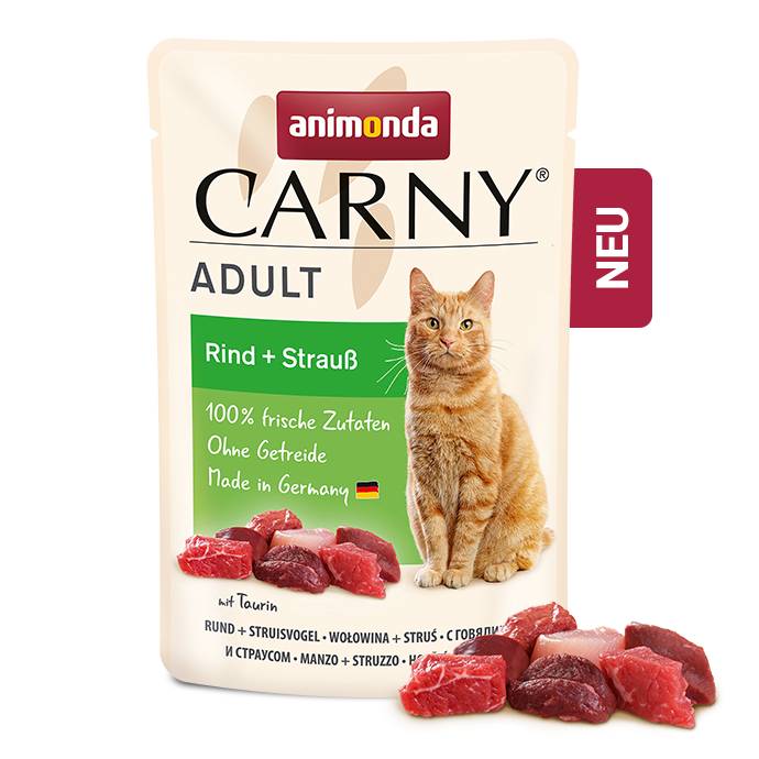 Animonda Carny Kattenvoer Pouch Adult Rund/Struisvogel 85 gram