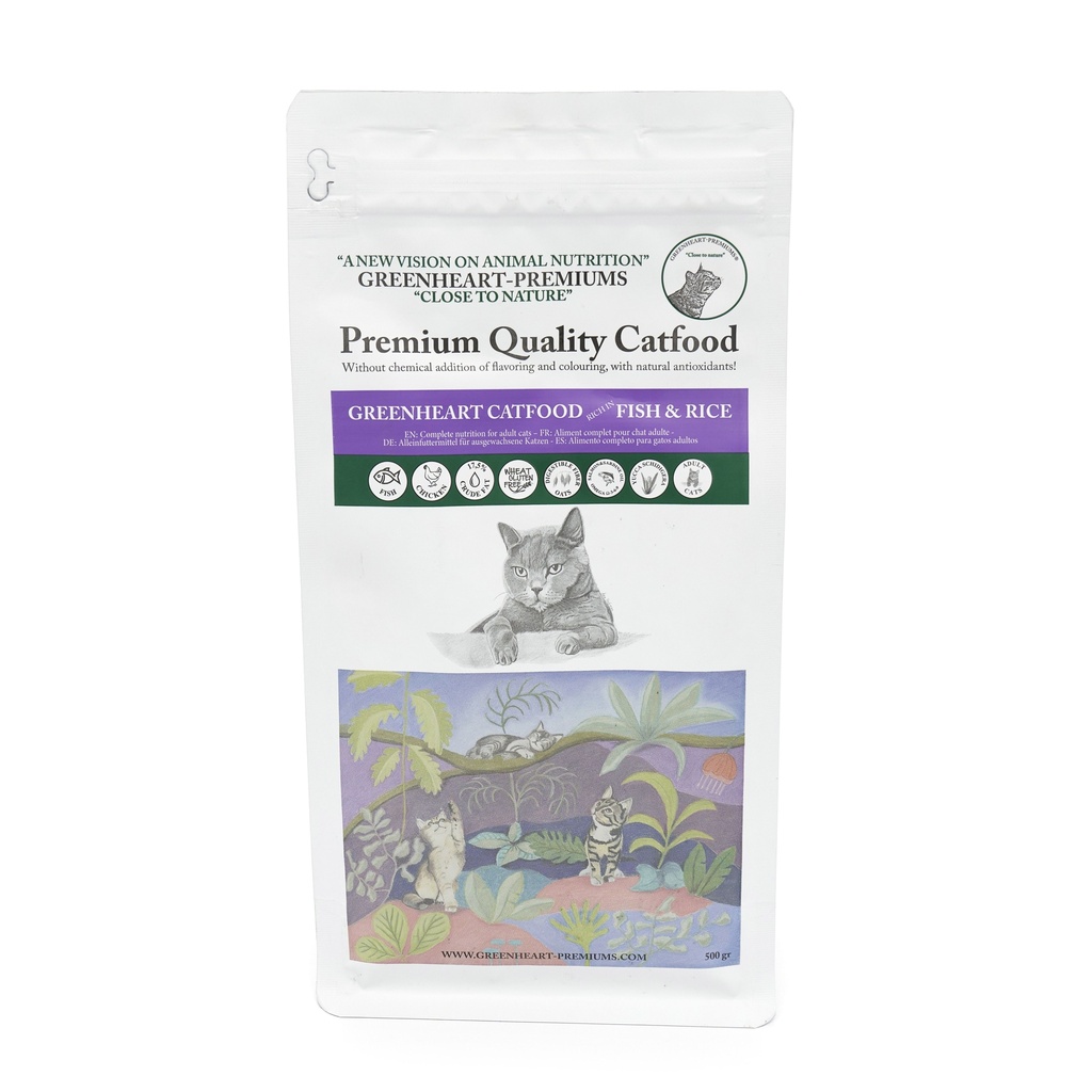 Greenheart kattenvoer vis en rijst 500 gram