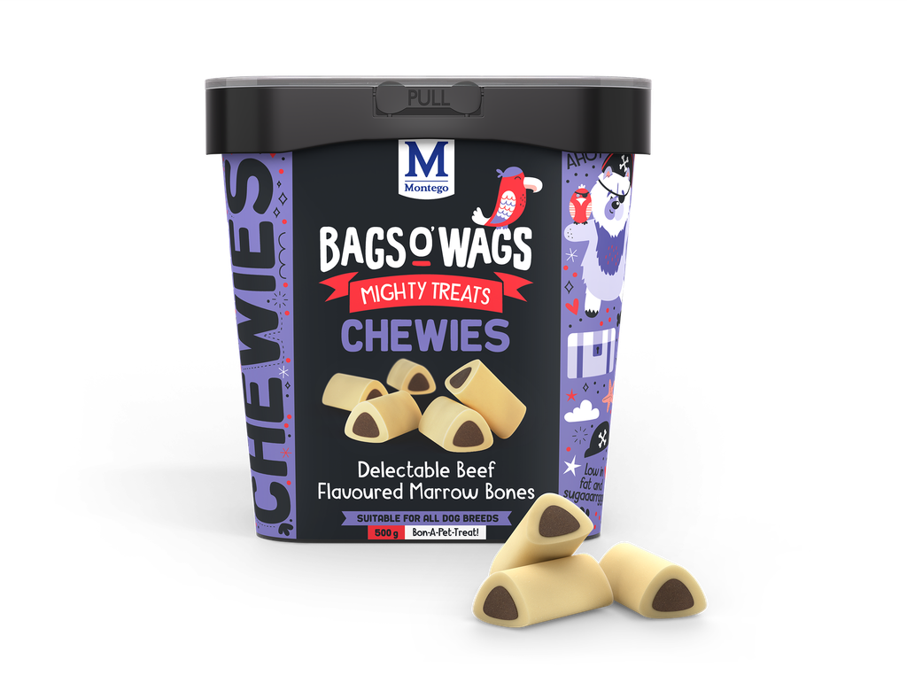 Montego Bags O' Wags Hondensnack Chewies Beef Marrow Bones Tub 500 gram