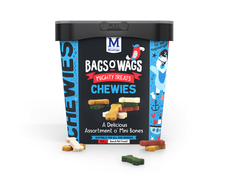 Montego Bags O' Wags Hondensnack Chewies Mini Bones Tub 500 gram