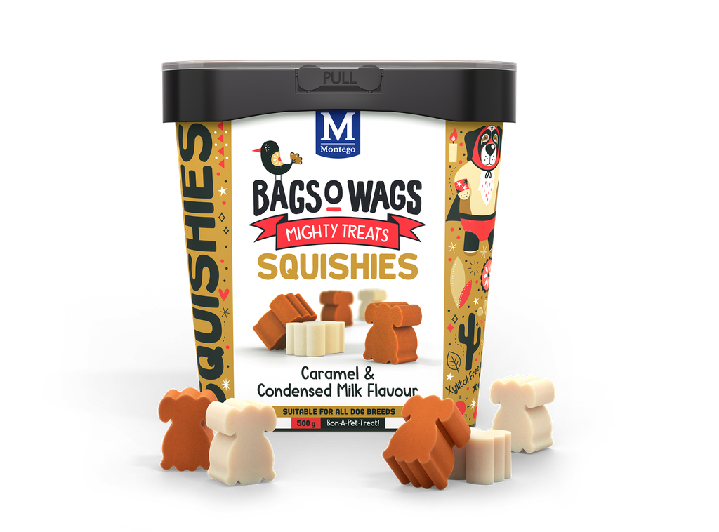 Montego Bags O' Wags Hondensnack Squishies Caramel & Condensed Milk 500 gram