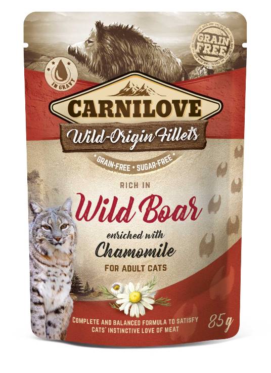 Carnilove Cat Pouch Wild Boar with Chamomile 85 gram