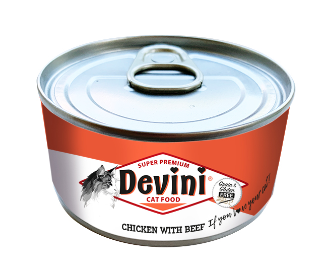 Devini Grain Free Chicken with Beef for Cats 70 gram