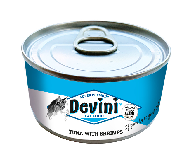 Devini Grain Free Pure Tuna with Shrimps for Cats 70 gram