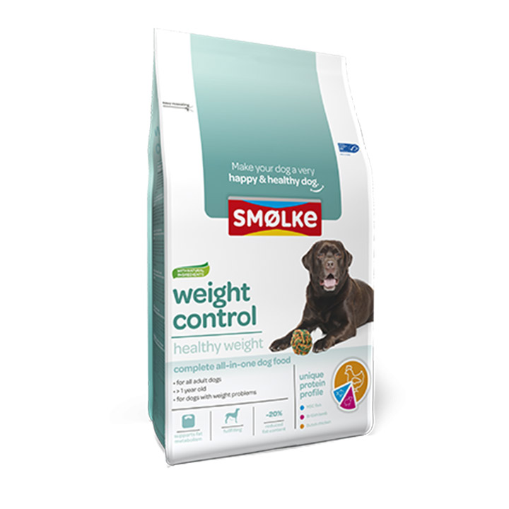 Smolke hondenvoer voor honden met overgewicht